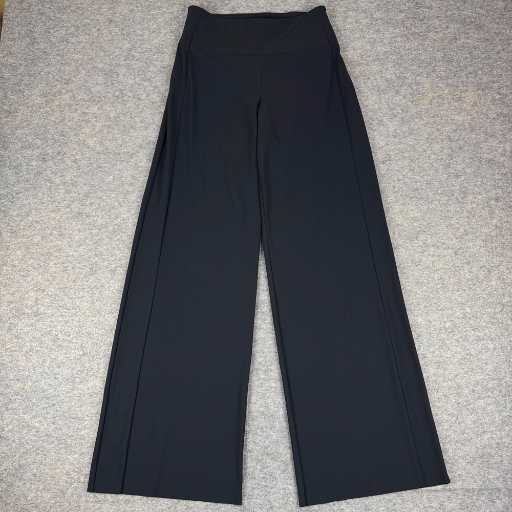 Athleta Meridian Wide Leg Pant 32" Nylon Stretch High Rise Black Womens XS